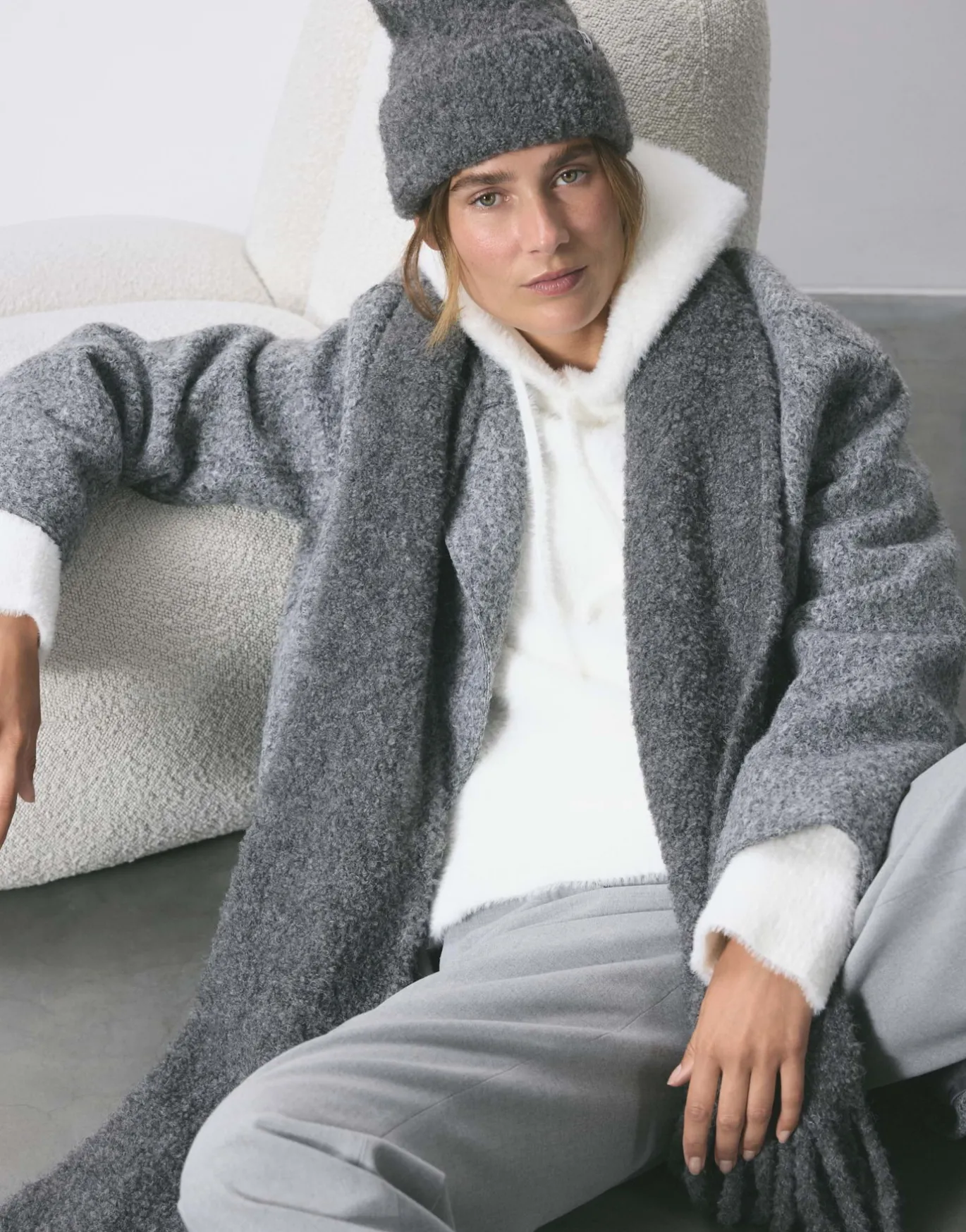 Damen OPUS Accessoires^Oversize Schal Amoni Scarf Grau Online Bestellen