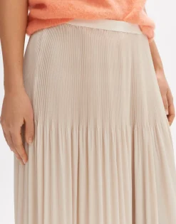 Damen OPUS Röcke^Plisseerock Ribane Shimmer Beige Online Bestellen