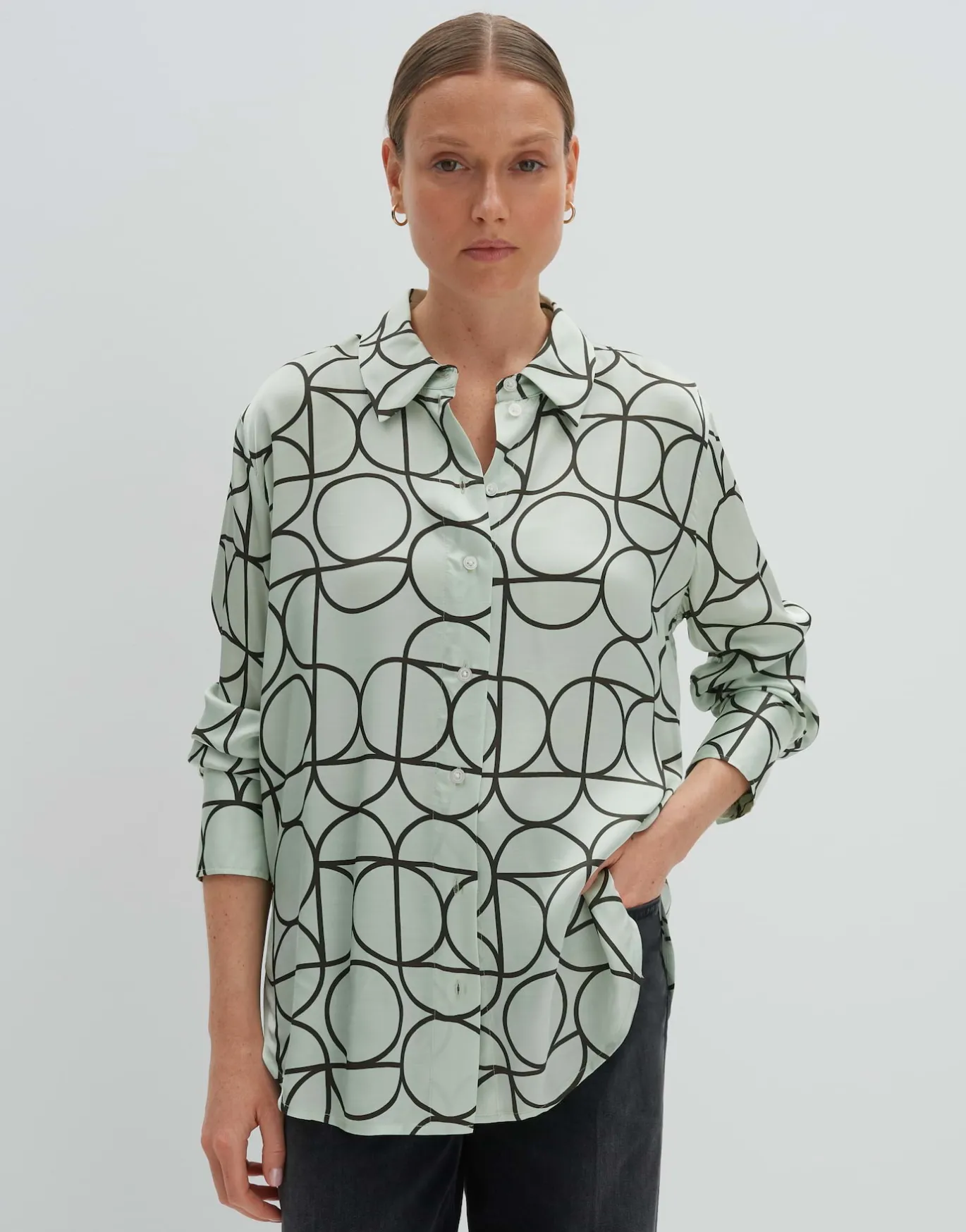 Damen OPUS Blusen^Printbluse Zeline Grün Online Bestellen