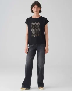 Damen OPUS Shirts^Print-Shirt Setro Print Schwarz Online Bestellen