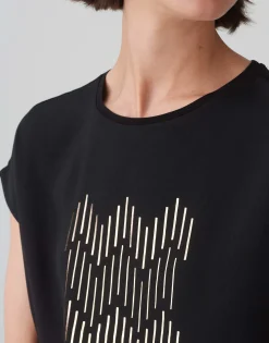 Damen OPUS Shirts^Print-Shirt Setro Print Schwarz Online Bestellen