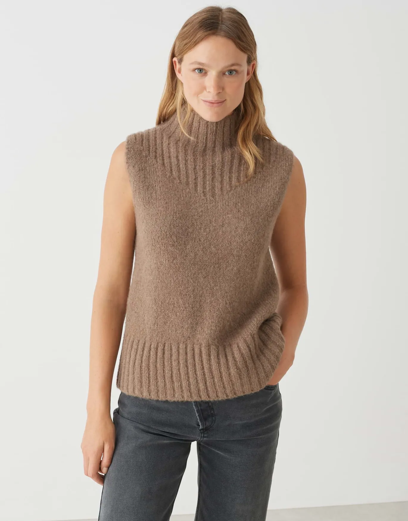 Damen OPUS Strick^Pullunder Pogeti Braun Online Bestellen