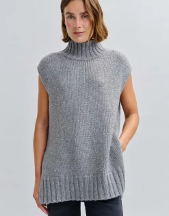 Damen OPUS Strick^Pullunder Pusefa Grau Online Bestellen