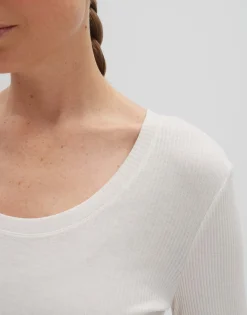 Damen OPUS Shirts^Rippshirt Kelanie Weiß Online Bestellen