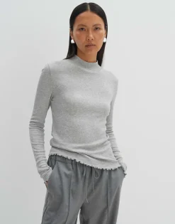 Damen OPUS Basics | Shirts^Rippshirt Kinara Grau Online Bestellen