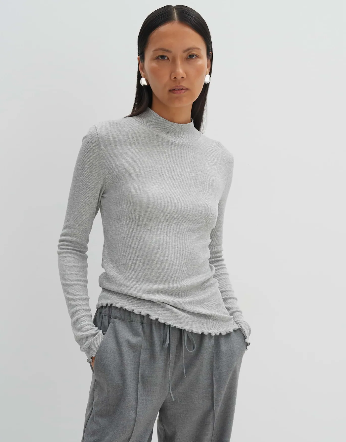 Damen OPUS Basics | Shirts^Rippshirt Kinara Grau Online Bestellen