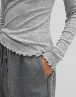 Damen OPUS Basics | Shirts^Rippshirt Kinara Grau Online Bestellen