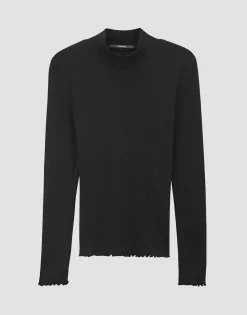 Damen OPUS Basics | Shirts^Rippshirt Kinara Schwarz Online Bestellen