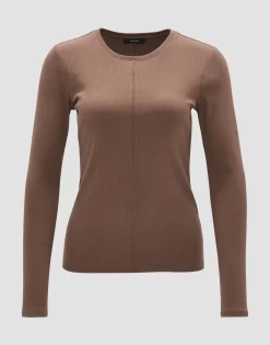 Damen OPUS Basics | Shirts^Rippshirt Sadalie Braun Online Bestellen