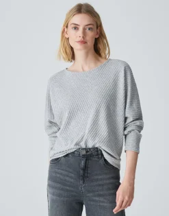 Damen OPUS Shirts^Rippshirt Sakim Grau Online Bestellen