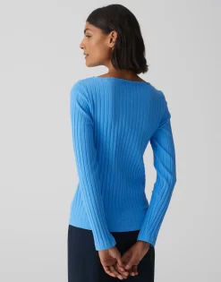 Damen OPUS Shirts^Rippshirt Sovke Blau Online Bestellen
