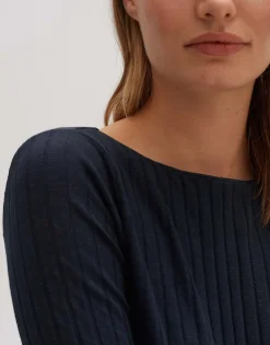 Damen OPUS Shirts^Rippshirt Sovke Blau Online Bestellen