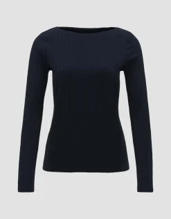 Damen OPUS Shirts^Rippshirt Sovke Blau Online Bestellen