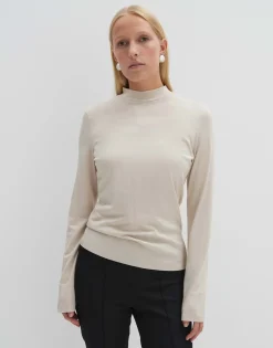 Damen OPUS Basics | Shirts^Rollkragenshirt Karlette Detail Beige Online Bestellen