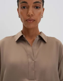 Damen OPUS Blusen^Satinbluse Zanza Beige Online Bestellen