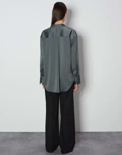 Damen OPUS Blusen^Satinbluse Zanza Grau Online Bestellen