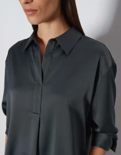 Damen OPUS Blusen^Satinbluse Zanza Grau Online Bestellen