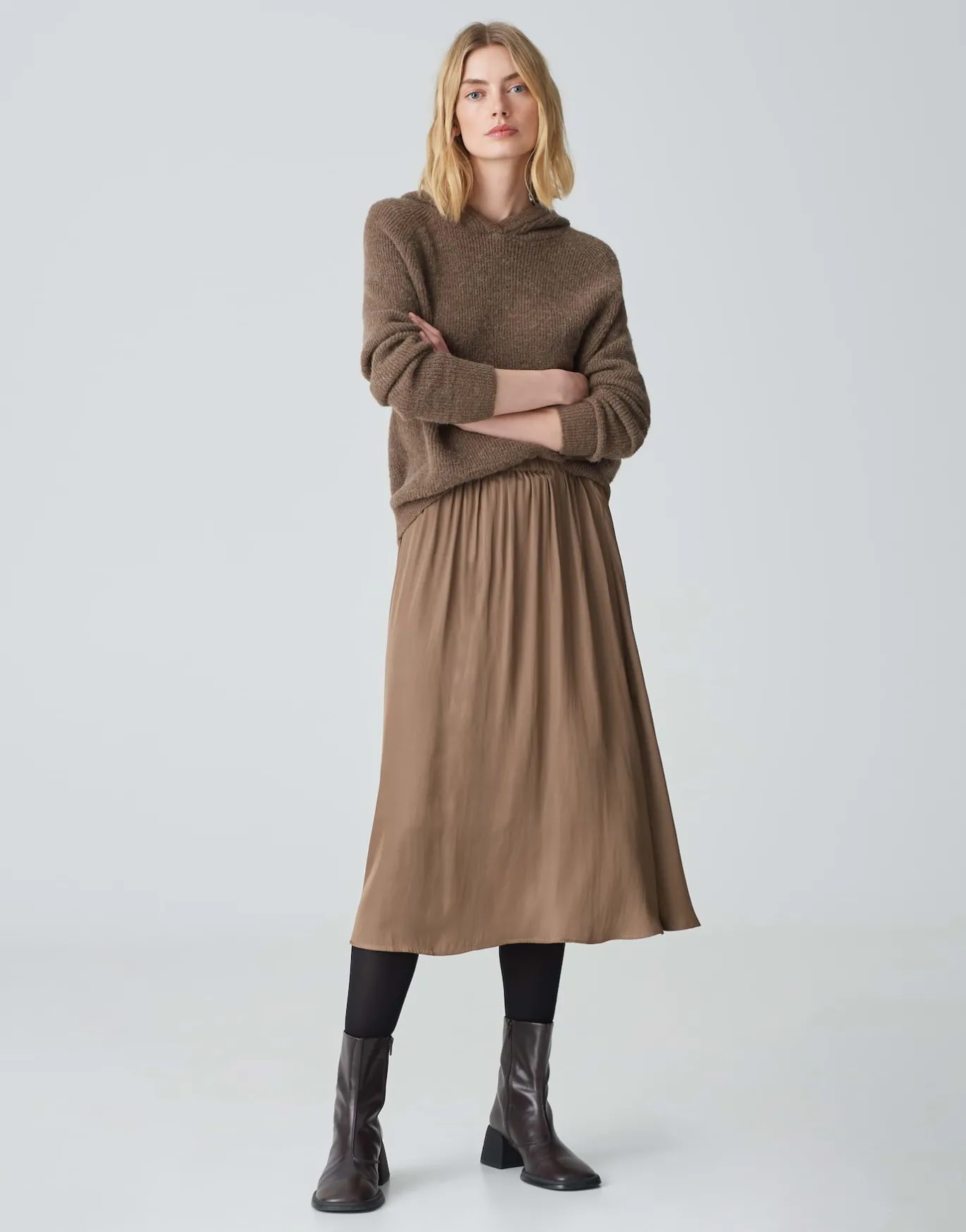 Damen OPUS Röcke^Satinrock Rinkelle Braun Online Bestellen