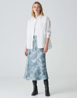 Damen OPUS Röcke^Satinrock Runaba Blau Online Bestellen