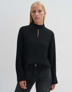 Damen OPUS Blusen^Stehkragenbluse Zeuna Schwarz Online Bestellen