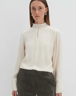 Damen OPUS Blusen^Stehkragenbluse Zeuna Weiß Online Bestellen