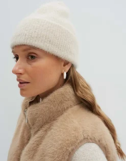 Damen OPUS Accessoires^Strickmütze Beky Fluffy Beige Online Bestellen
