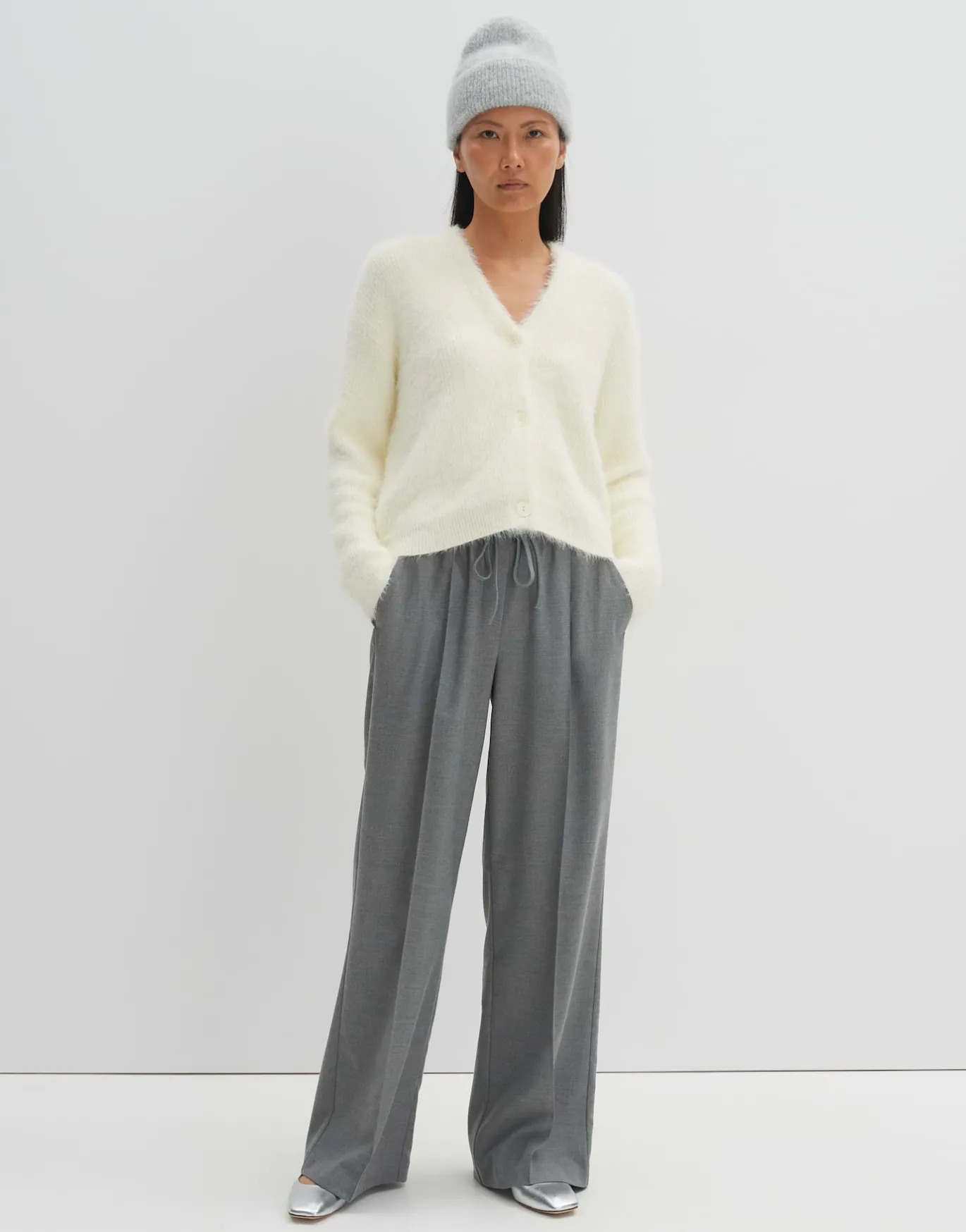 Damen OPUS Accessoires^Strickmütze Beky Fluffy Grau Online Bestellen