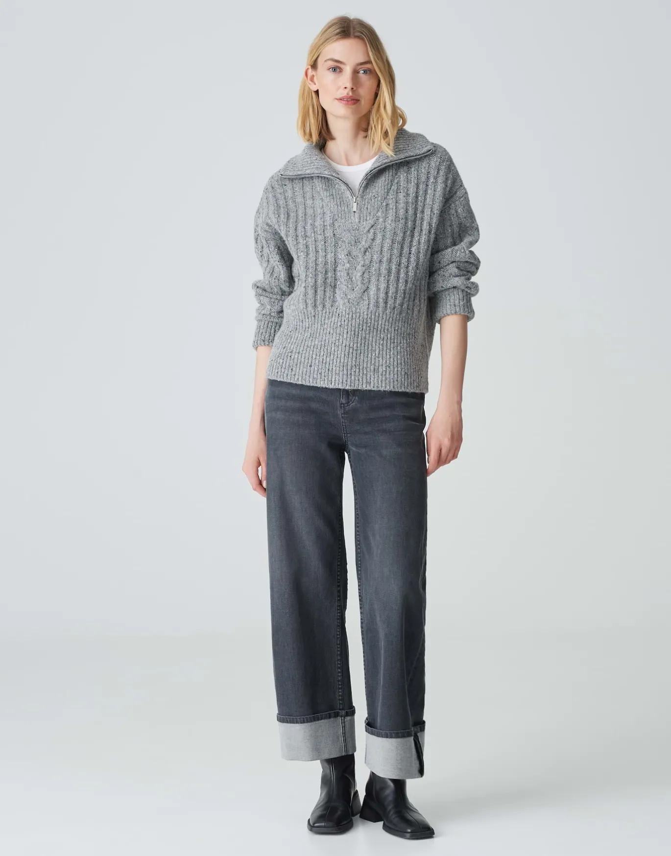 Damen OPUS Strick^Strickpullover Popfy Grau Online Bestellen