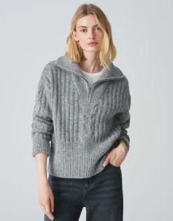 Damen OPUS Strick^Strickpullover Popfy Grau Online Bestellen