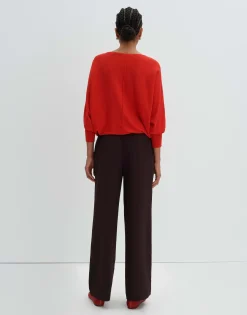 Damen OPUS Strick^Strickpullover Taliya Detail Rot Online Bestellen