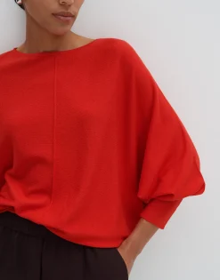 Damen OPUS Strick^Strickpullover Taliya Detail Rot Online Bestellen