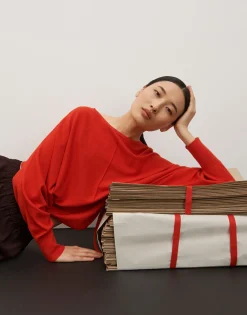 Damen OPUS Strick^Strickpullover Taliya Detail Rot Online Bestellen