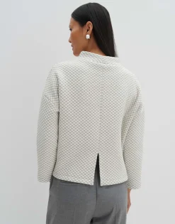 Damen OPUS Sweat^Sweater Ucristal Detail Weiß Online Bestellen