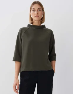 Damen OPUS Sweat^Sweater Unoa Cropped Grün Online Bestellen