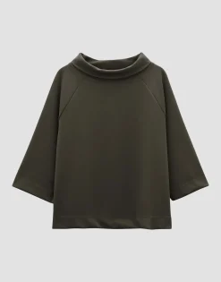 Damen OPUS Sweat^Sweater Unoa Cropped Grün Online Bestellen