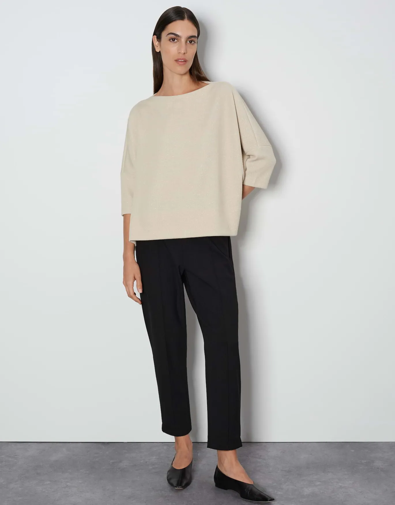 Damen OPUS Sweat^Sweater Ushiny Detail Beige Online Bestellen