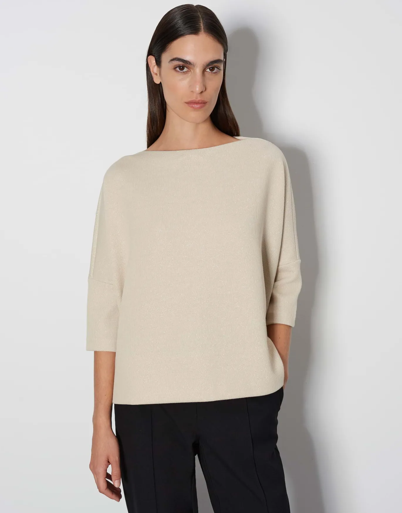 Damen OPUS Sweat^Sweater Ushiny Detail Beige Online Bestellen
