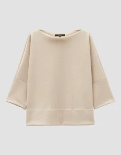 Damen OPUS Sweat^Sweater Ushiny Detail Beige Online Bestellen