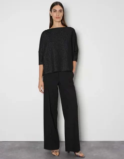 Damen OPUS Sweat^Sweater Ushiny Detail Schwarz Online Bestellen