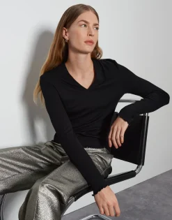 Damen OPUS Shirts^V-Shirt Kalya Schwarz Online Bestellen