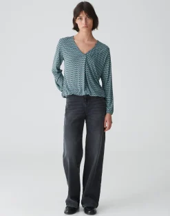 Damen OPUS Shirts^V-Shirt Sannah Tradition Blau Online Bestellen