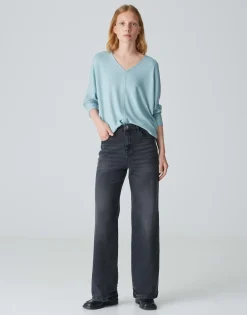 Damen OPUS Shirts^V-Shirt Silomon Blau Online Bestellen