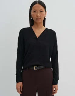 Damen OPUS Shirts^Wickelshirt Ketana Schwarz Online Bestellen