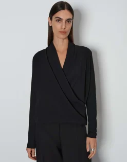 Damen OPUS Shirts^Wickelshirt Kyleen Schwarz Online Bestellen