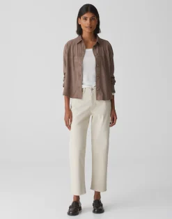 Damen OPUS Jeans^Wide Cropped Jeans Momito Color Beige Online Bestellen