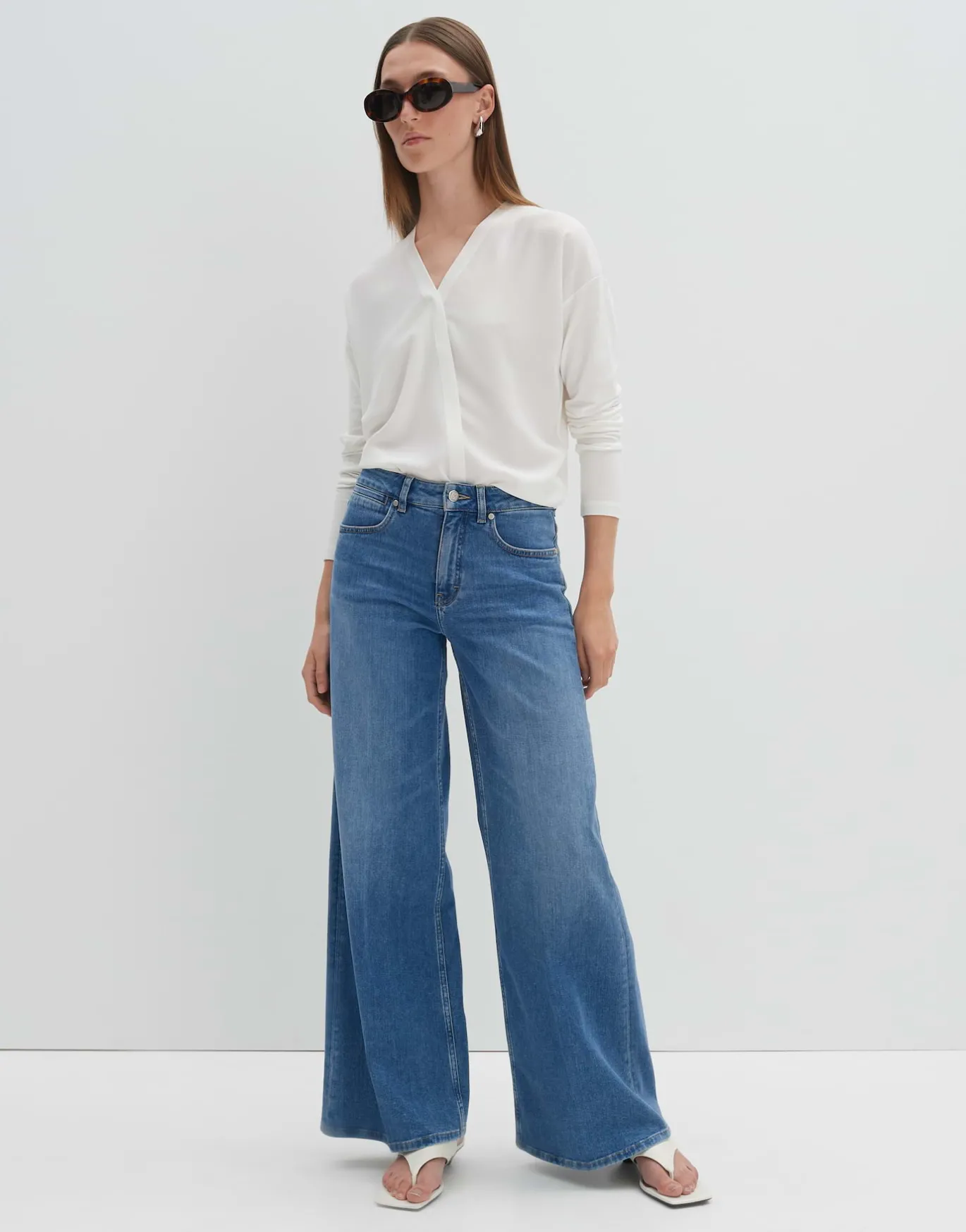 Damen OPUS Jeans^Wide Leg Jeans Cellma Palazzo Blau Online Bestellen