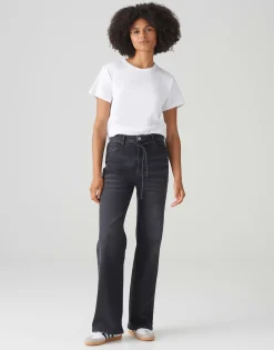 Damen OPUS Jeans^Wide Leg Jeans Marli Belt Grau Online Bestellen
