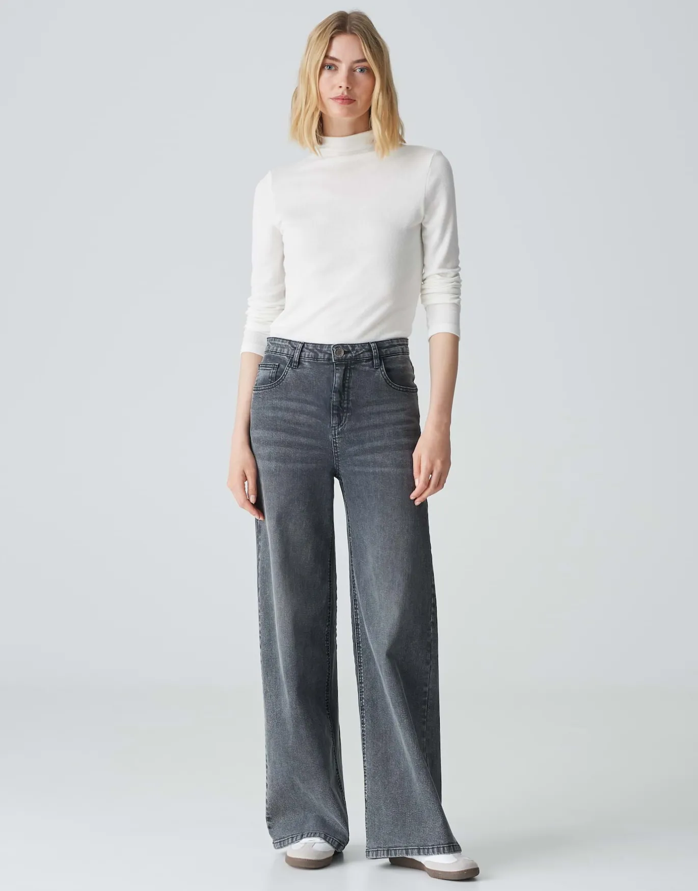 Damen OPUS Jeans^Wide Leg Jeans Marli Palazzo Grau Online Bestellen