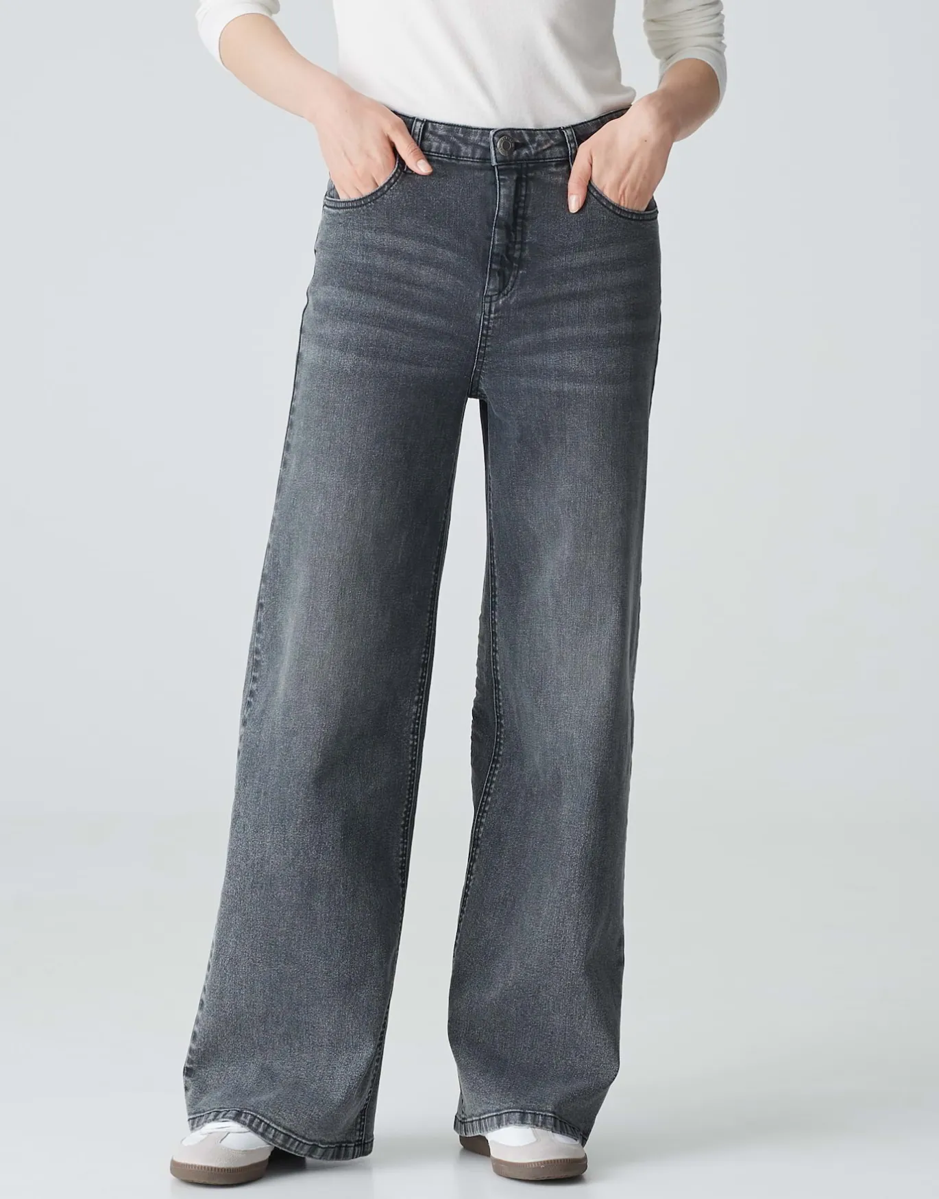 Damen OPUS Jeans^Wide Leg Jeans Marli Palazzo Grau Online Bestellen