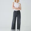 Damen OPUS Jeans^Wide Leg Jeans Marli Turn Up Grau Online Bestellen